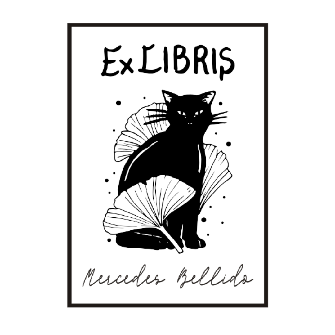 Ex-libris Gato de Mercedes Bellido – Selloa