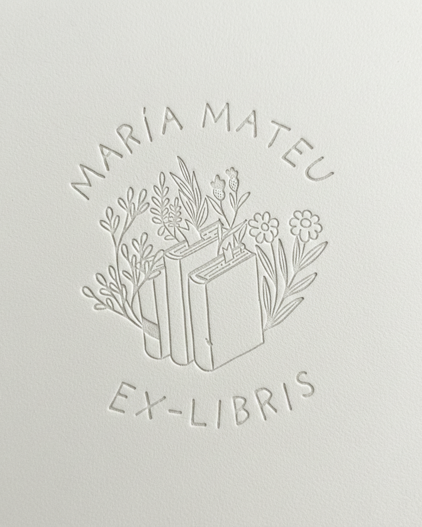 Ex-libris en seco - Modelo Librería